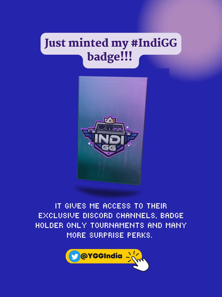 👋👋
Hello, Everyone!
The IndiGG badge is now available on 
<a href="/0xPolygon/">Polygon | POL</a>.The IndiGG badge is about more than a #NFT, and it grants you access to exclusive benefits.

 And it was gasless + completely FREE to mint! 🤯  
 
Mint yours at indi.gg

 #indigg #gamefi $INDI