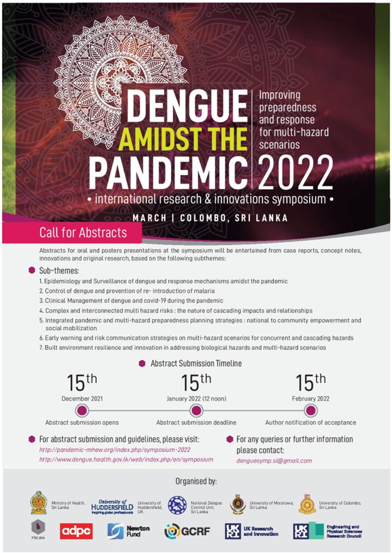 UKinSriLanka's tweet photo. The UK’s HR Wallingford at the ‘Dengue Amidst the Pandemic 2022 symposium’ in Sri Lanka promoting the use of satellite data for dengue prevention and health, with the support of the UK Space Agency's International Partnership Programme
#dengue #spacetechnology #DMOSS https://t.co/UD3AdLCqtU