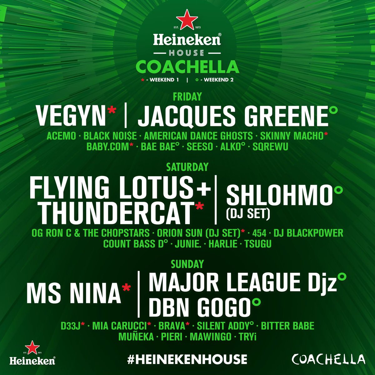 🅿️ushin 🅿️iano @coachella 🔥

Weekend 2 #HeinekenHouse @Heineken_US 🍻💚