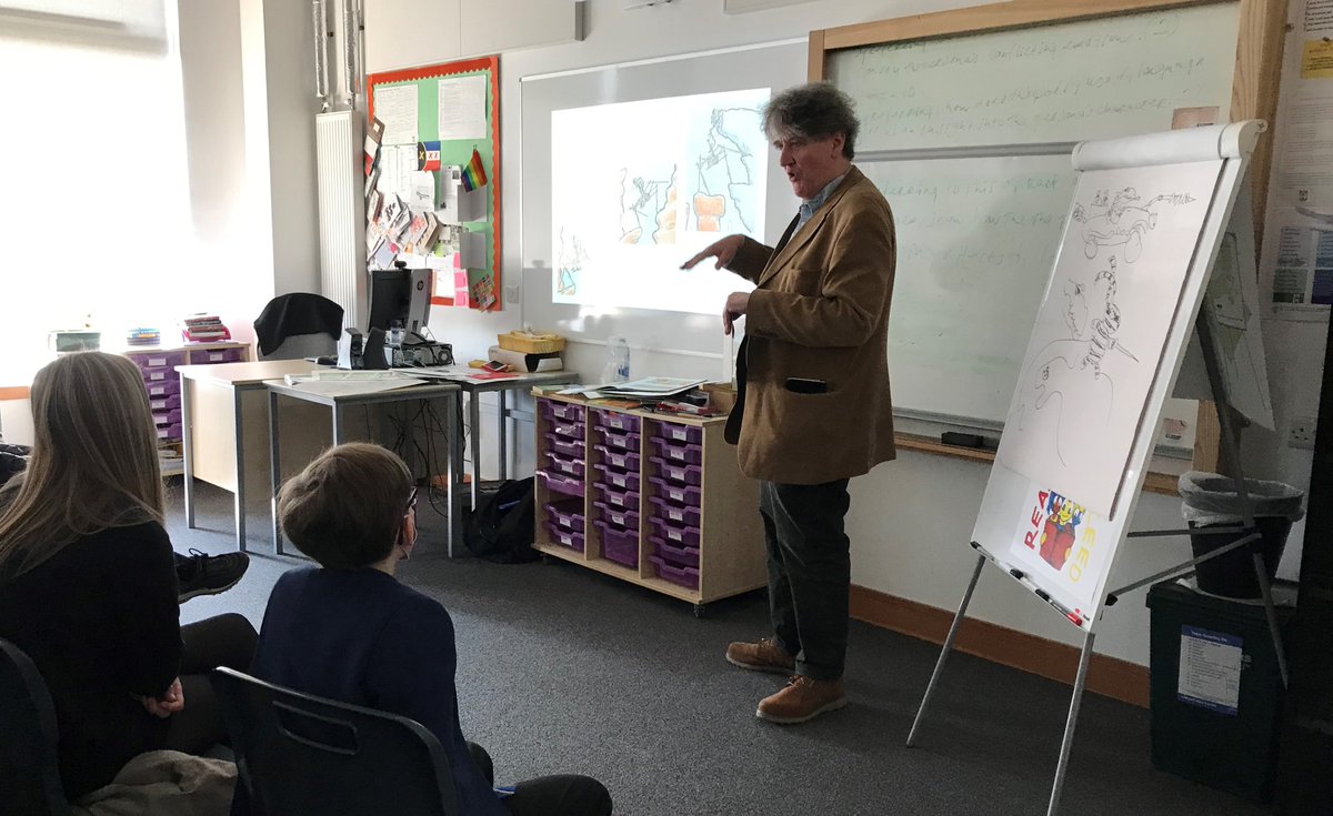 GHS_Lib's tweet photo. A very big thank you to author John Fardell for an entertaining and inspiring visit full of crazy inventions, amazing sound effects and story creations! https://t.co/p2BBuTz19f