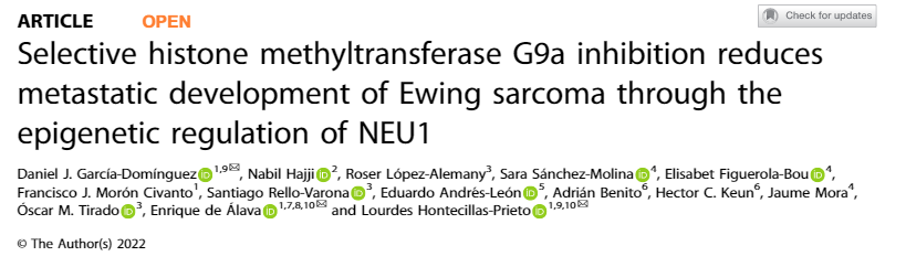 LabHuvr's tweet photo. 📢📢 Most patients who die of #sarcomas have metastases. Today we publish an article that reveals (a little) how metastases occur in #Ewing #sarcoma and suggests a blocking mechanism.

https://t.co/ZrTIYbCAod https://t.co/U1bfixPo1Y