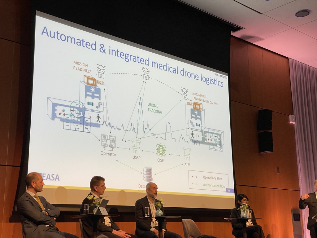 wdejager's tweet photo. Dag 2 van de @Amsterdamdrone week. We beginnen met een sessie over use cases voor medische drones. Daar moet de regelgeving van @EASA en @MinIenW dan wel in voorzien. #uspace #specificcategory #adw22 https://t.co/RfgAkUUlsg