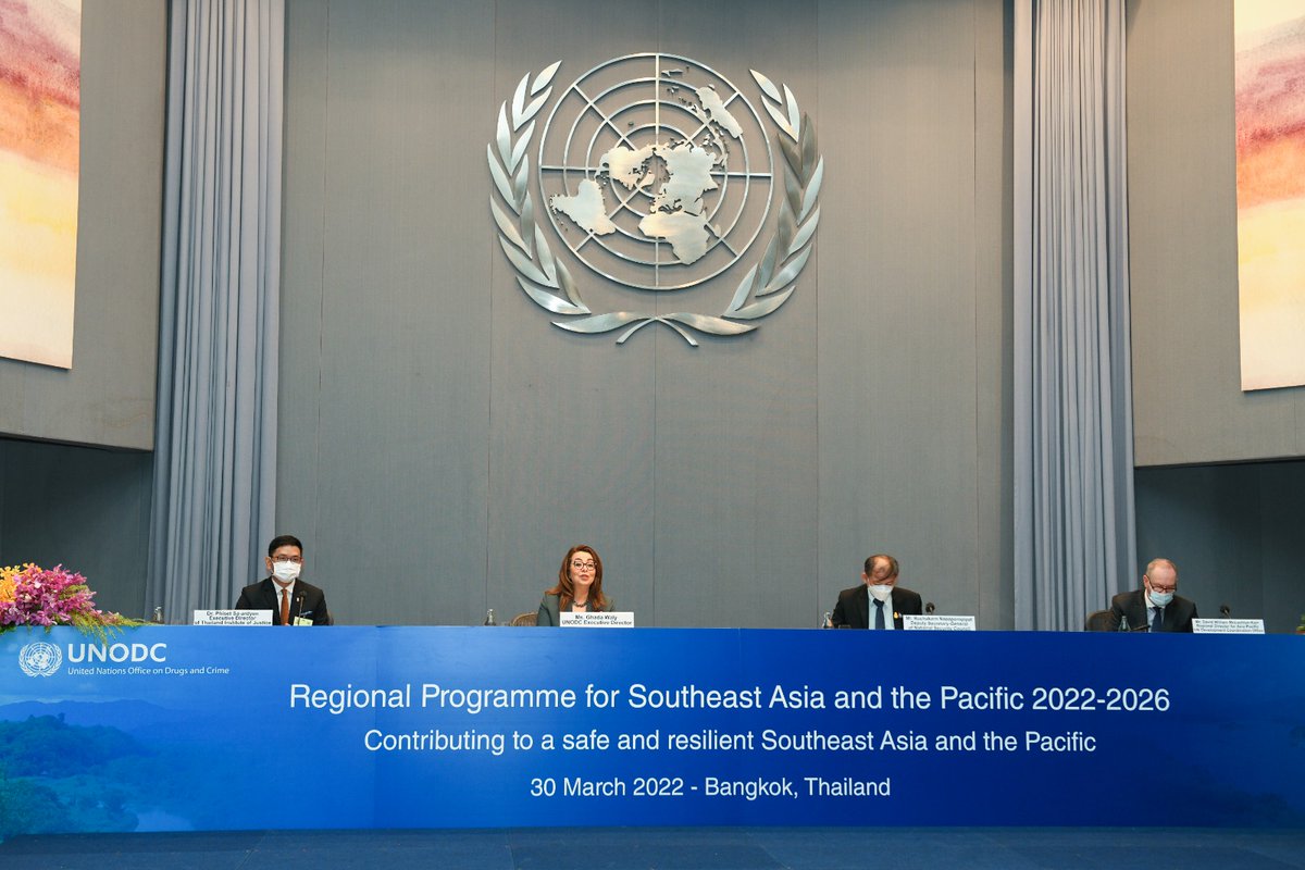 Proud to launch <a href="/UNODC/">UN Office on Drugs & Crime</a> Southeast Asia &amp; Pacific Regional Programme 2022-26 w/Member States &amp; intl partners. The RP enables focused support to build capacities &amp; promote effective policies on drugs, org crime, corruption, terrorism &amp; justice reform in 37+ countries &amp; territories.