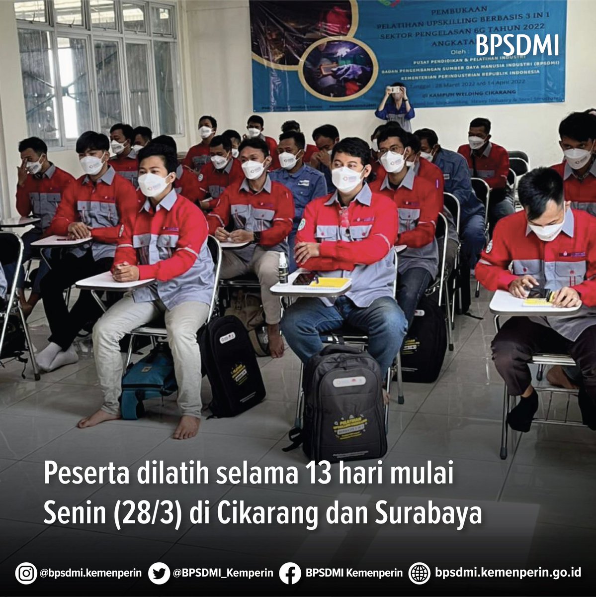 BPSDMI_Kemperin's tweet image. Pusdiklat SDM Industri BPSDMI Kementerian Perindustrian mengadakan Pelatihan Upskilling Sektor Pengelasan 6G angkatan 2.

Dengan adanya pelatihan ini, diharapkan peserta lebih sejahtera karena meningkat kemampuannya dan memiliki sertifikat pelatihan.

#PusdiklatIndustri #BPSDMI