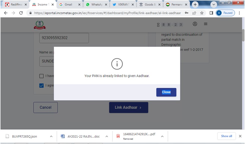 vicky71980's tweet photo. @PMOIndia @mppchaudhary  
@nsitharaman @IncomeTaxIndia @cbic_india @FinMinIndia @SKHalakhandi @Infosys_GSTN @GST_Council @gstindia @GSTsite @gsthelpline
IN THIS SITUATION HOW WE WILL LINK PAN AND AADHAAR SERVER SAYING ALREADY LINKED WHENEVER WE R LINKING HOW LINK WHEN LINK https://t.co/4r5RClYT8k