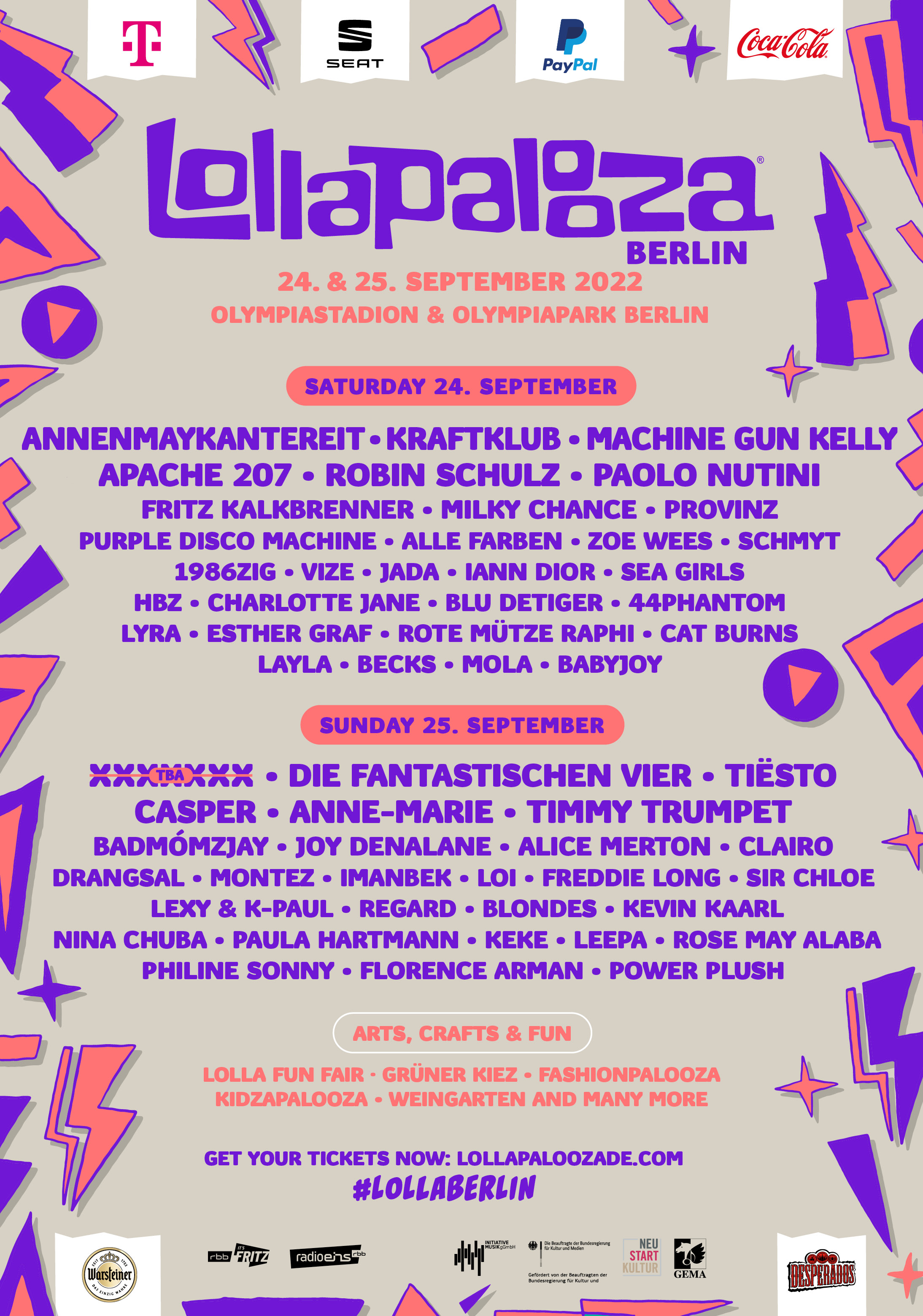 Lollapalooza Berlin 2022 Lineup Lineup Tickets Schedule