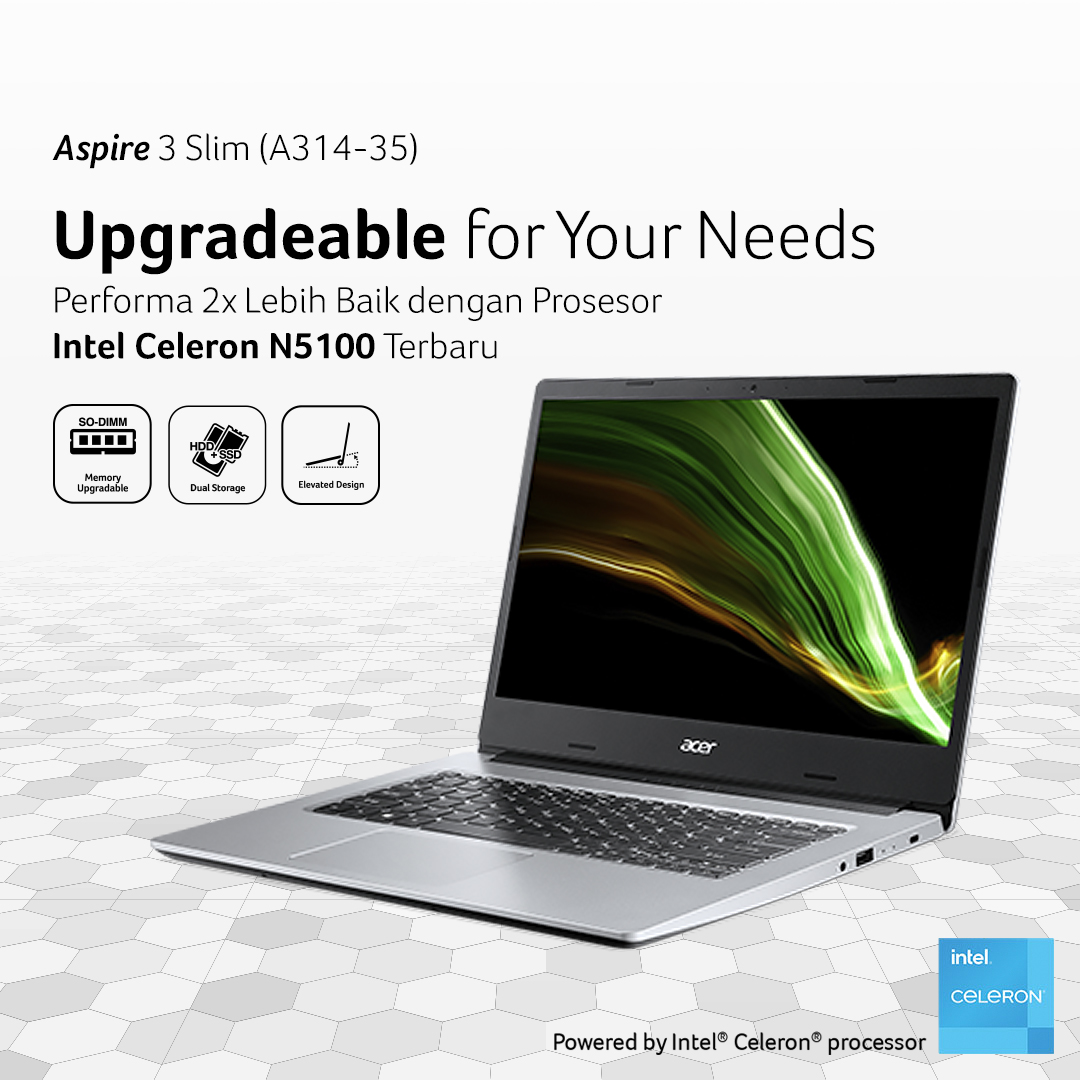 acerID's tweet photo. Aktivitas komputasi harian mu bisa ditemani oleh Acer Aspire 3 Slim. Memory dapat di-upgrade hingga 12 GB dan penyimpanan yang mendukung SSD dan HDD (dual storage), dukungan prosesor terbaik membuat kamu bebas beraktivitas tanpa batas!
#AcerID #Aspire #UpgradeableLaptop https://t.co/bpNGkiyT0E