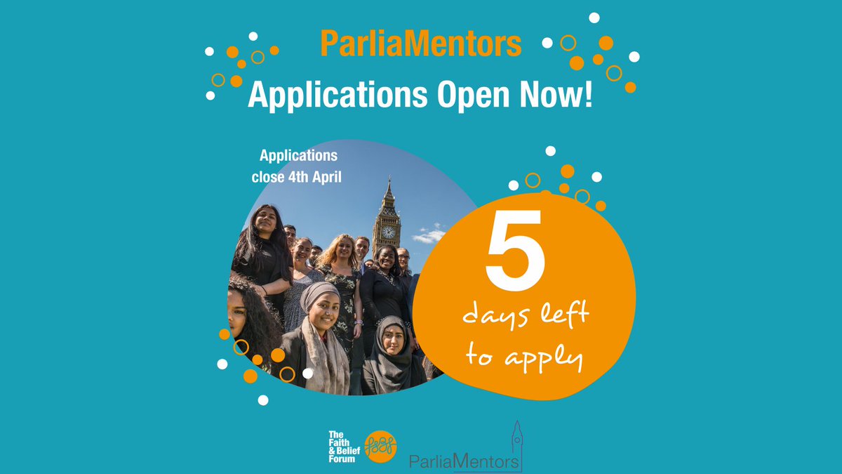 The Faith & Belief Forum (@faithbelieforum) on Twitter photo 🎓5 DAYS LEFT TO APPLY - ParliaMentors Applications🎓
Are you an aspiring leader? Do you want to create positive change? Then apply for our UN award-winning <a href="/ParliaMentors/">ParliaMentors</a> leadership programme today!
🎓Learn more and apply here before 4th April: faithbeliefforum.org/programme/parl… 🎓5 DAYS LEFT TO APPLY - ParliaMentors Applications🎓
Are you an aspiring leader? Do you want to create positive change? Then apply for our UN award-winning <a href="/ParliaMentors/">ParliaMentors</a> leadership programme today!
🎓Learn more and apply here before 4th April: faithbeliefforum.org/programme/parl…