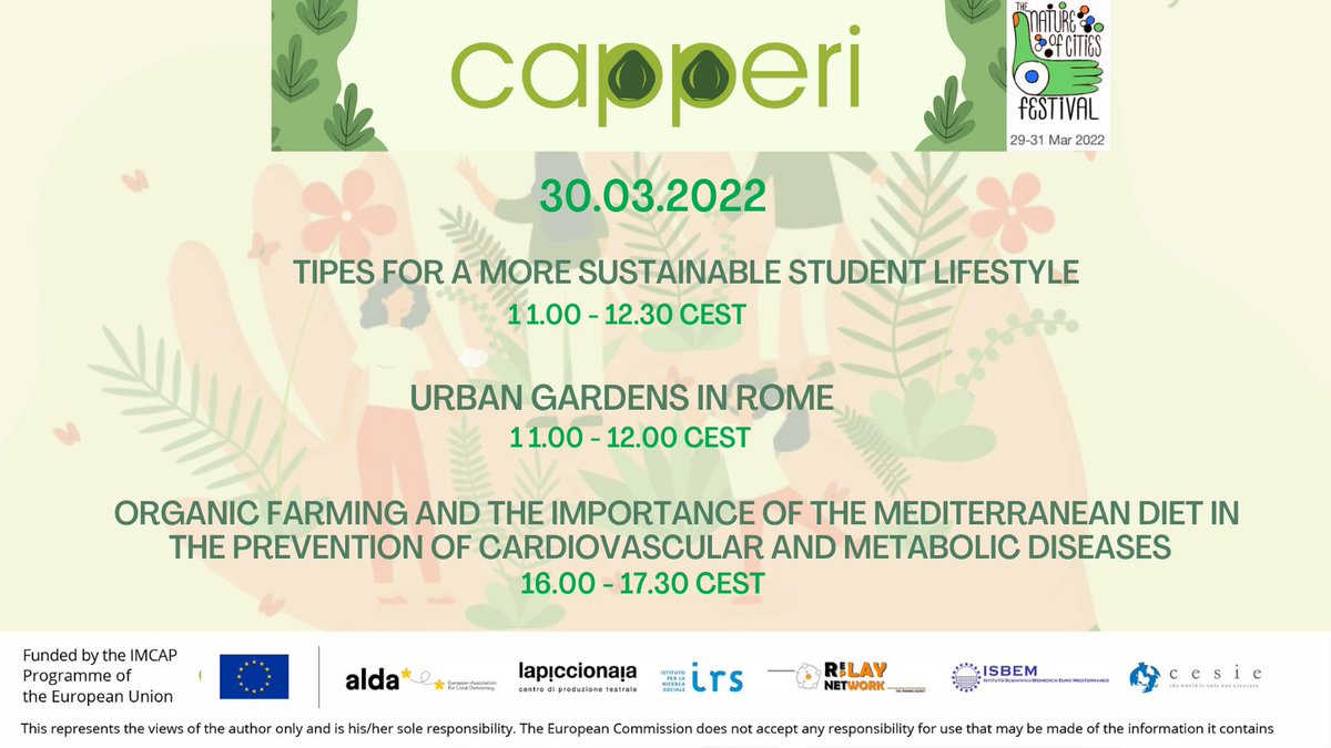 La programmazione di oggi di CAP-PERI Project al TNOC Festival!!
La registrazione è gratuita! Segui questo link
tnoc-festival.com/wp/registratio… usando il codice WELCOME. 
#CAPPERIproject #PAC #agricoltura #IMCAP #GreenDeal #EUGreenDeal #EUFarm2Fork #FoodWasteEU <a href="/EUAgri/">EU Agriculture🌱</a>