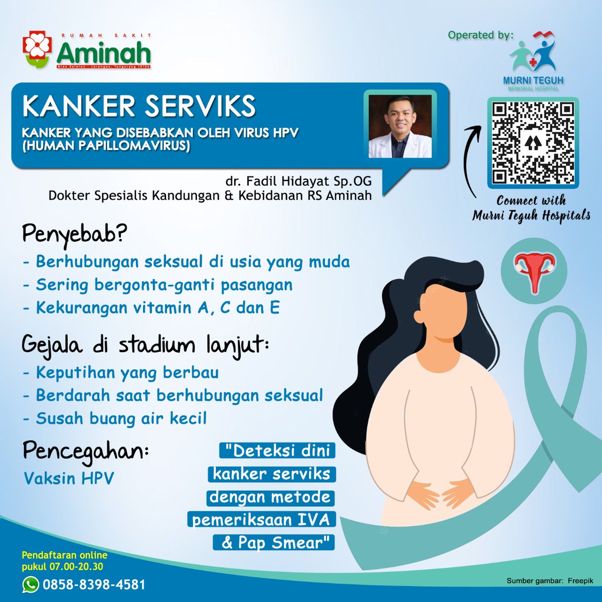 rsmurniteguhct's tweet photo. Mengenal Kanker Serviks

oleh dr Fadil Hidayat Sp. OG
Dokter Spesialis Kandungan dan Kebidanan RS Aminah

#MurniTeguh
#MakeTomorrowMoreHealthy https://t.co/fkRGWFIMWJ