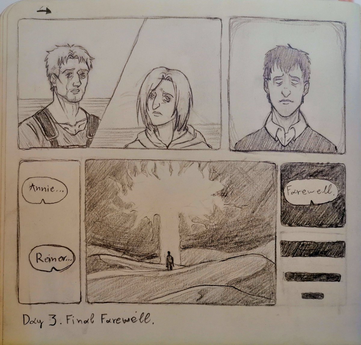 bathyal_zone's tweet photo. #RBAWeek day 3 yo
I do these at school have mercy
#RBAWeek2022 #reinerbraun #bertholdthoover #annieleonhardt https://t.co/ch7bB65lRV