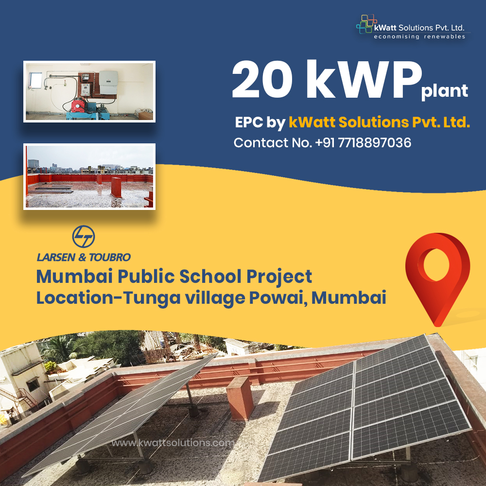 kwatt_solutions's tweet photo. #kwattsolutions has successfully installed a 20 kWp On-grid Solar PV Plant for Mumbai Public School at Powai, Mumbai
#Solar #solarpower #solarpanels #solarenergy #solarbusiness #solarsystem #EPC #rooftop #solarrooftop #solarrooftops https://t.co/JipDxlNIV1