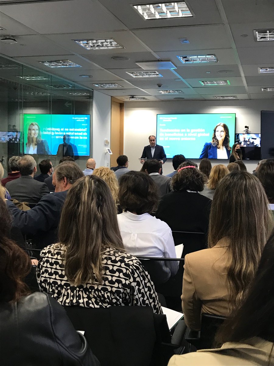 Fantastic to be back in #madrid with our wonderful Mercer Marsh Benefits Team at our Global Benefits Event. Full house and standing room only as David Novoa opens. #AWorldOfBenefitsBuiltAroundYou <a href="/mercer/">Mercer</a> <a href="/MarshGlobal/">Marsh</a>