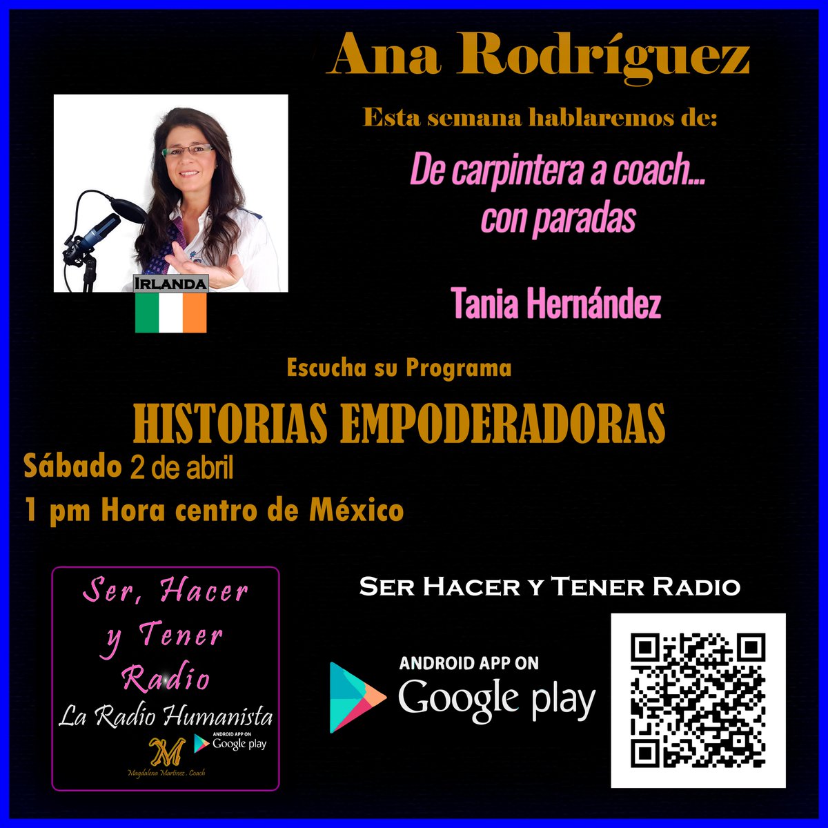 EmpoweredSuper1's tweet photo. 👑 A sus 53 años, Tania se sigue reinventando emocional, personal y profesionalmente, siguiendo su brújula interior. 
App de “Ser, Hacer y Tener radio, La Radio Humanista”. ❤️

#empoweredsupernova #serhacerytener #taniacoachemocional #empoderamiento #inteligenciaemocional https://t.co/cwuI4bl2MZ