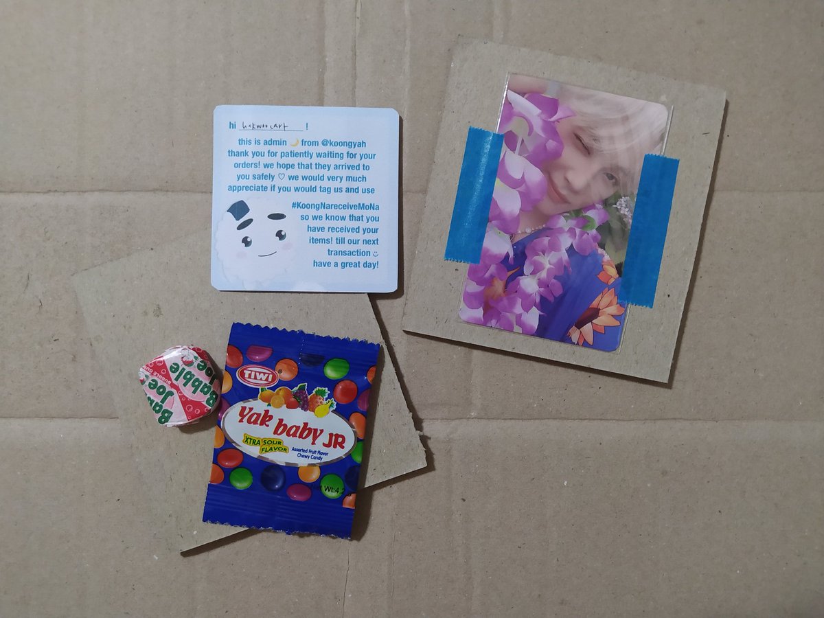 hakwoocart's tweet photo. hello po @koongyah !! ^^ I received hak aloha pc na po, so much sparks 🤩💗 tysm po for packing it safely, till the next budol po!! hehe 🥰 #KoongNareceiveMoNa https://t.co/ohdxHwbwfe