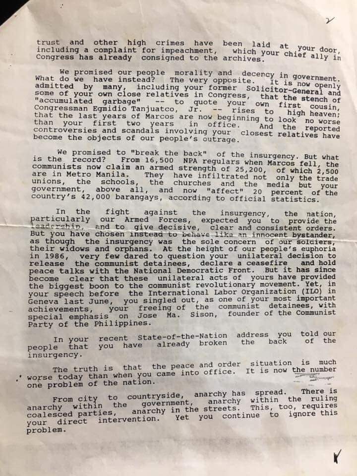 dandreb_castro's tweet photo. This was the open letter of late VP Doy Laurel that no dilawans dare talk about for it is the truth. #dandancastro https://t.co/Gwo4X82syh