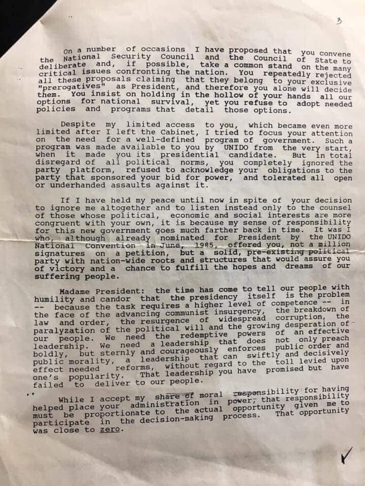 dandreb_castro's tweet photo. This was the open letter of late VP Doy Laurel that no dilawans dare talk about for it is the truth. #dandancastro https://t.co/Gwo4X82syh