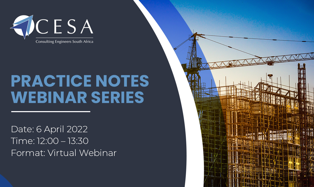 The_CESA's tweet image. Join us on Wednesday, 6 April for the Practice Notes Webinar Series themed “The legal implications of design review, giving second opinions and expert technical advice”. Register and attend online: bit.ly/36pZAiH