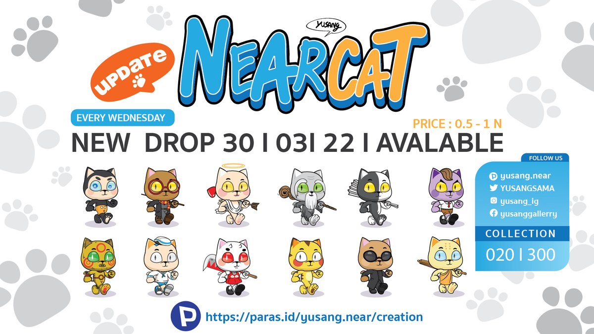 yusangsama's tweet photo. New drop collaction NearCat  check out 😍😍
https://t.co/ikz6N7YijL

#NFTs #NFTCommunity #NFTTHAILAND #PARASnft #NEAR #NEARcollector #NEARnft https://t.co/VXs6m0qEKR