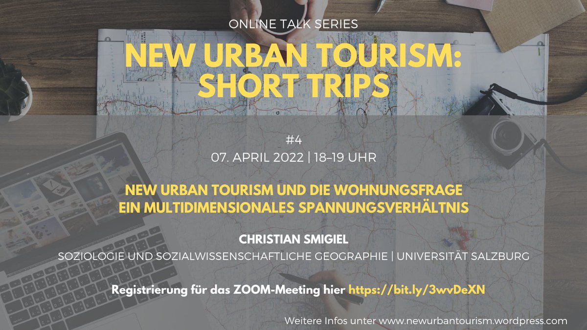 Die plattformökonomische Bewirtschaftung von Wohnraum ist Thema unseres nächsten "New Urban #Tourism Short Trip" <a href="/GSZ_HU/">Georg-Simmel-Center for Urban Studies</a>. Wir freuen uns auf den Input von Christian Smigiel (Uni Salzburg @PLUS_1622) sowie die Diskussion! Anmeldung hier: bit.ly/3wvDeXN
cc: @disurbanism