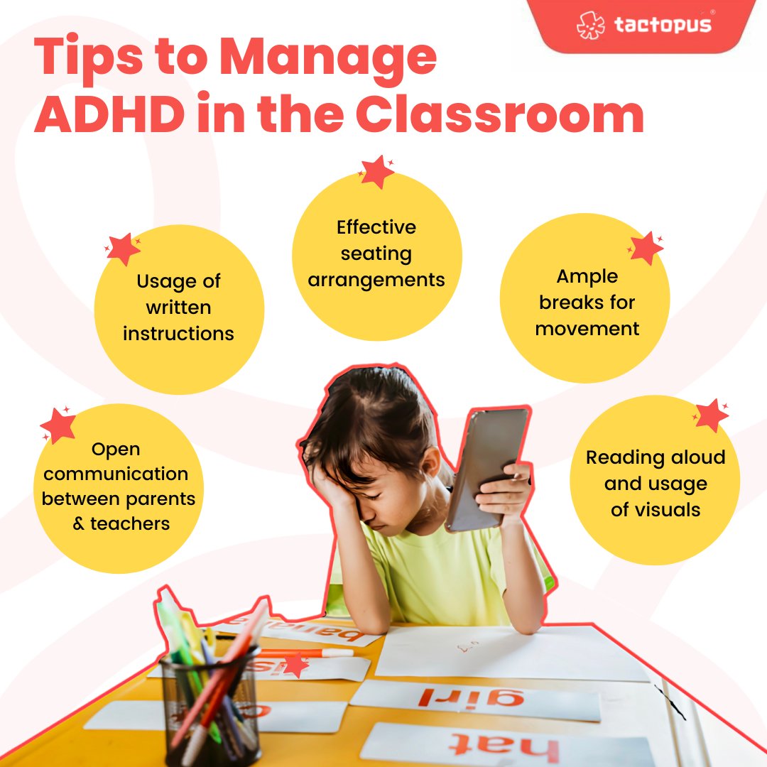 Here are some ways that you can support a child with ADHD better, making schooling a much more pleasant experience for them.
You can read more about it on our blog: tactopus.com/blog/tips-for-…

#Parenting #ADHD #SpecialNeeds #DisabilityAwareness  #Kids #ADHDParenting #ADHDKids