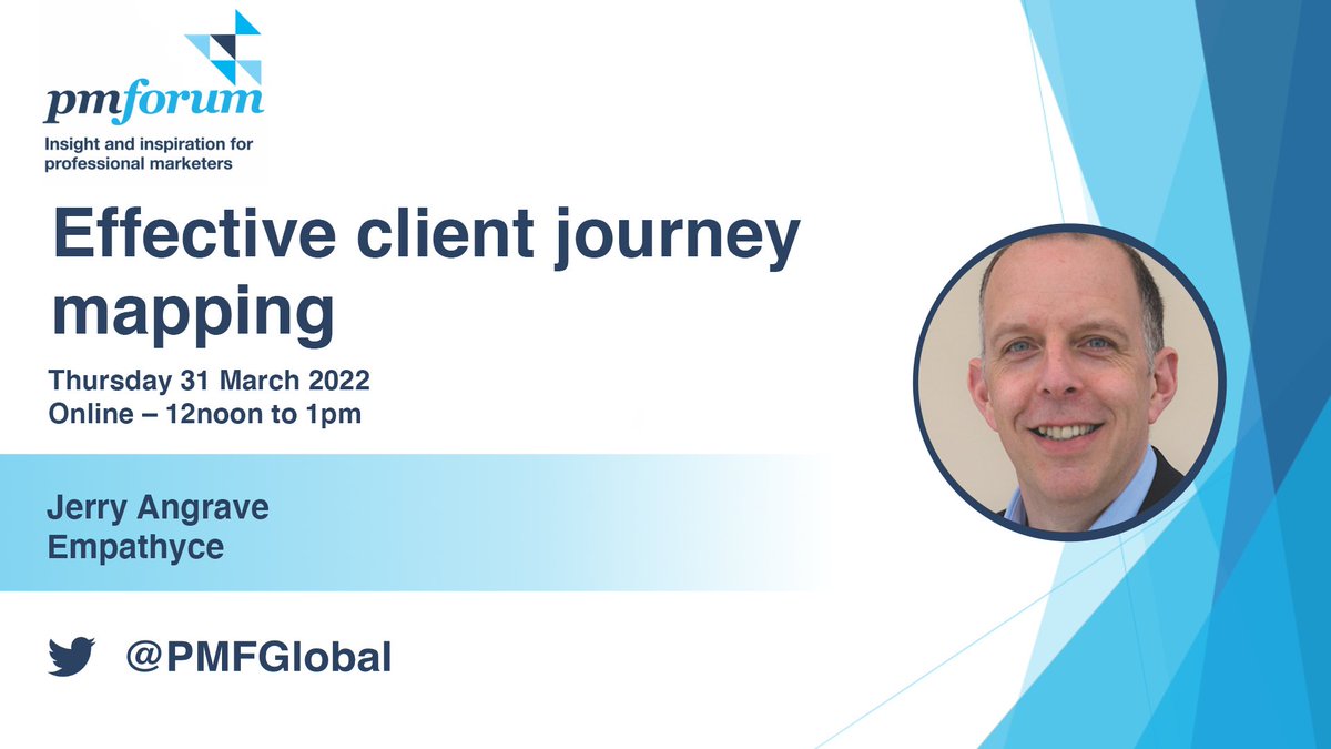 Still time to book for tomorrow's <a href="/PMForumNW/">PM Forum North West</a>  webinar with <a href="/JerryAngrave/">Jerry Angrave</a> on client journey mapping.
More information at: ow.ly/WOIx50IjA2t