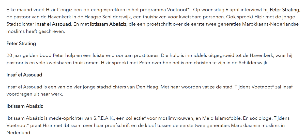 HizirCengiz's tweet image. Kom luisteren en mee-eten!
Op 6 april interview ik in @devaillant @pastrating, Insaf el Assouad en Ibtissam Abaâziz. Daarna is er een iftar, voor vastenden en niet-vastenden! Gratis. Het programma start om 19:00. Aanmelden kan via devaillant.nl/voetnoot ! Wees welkom