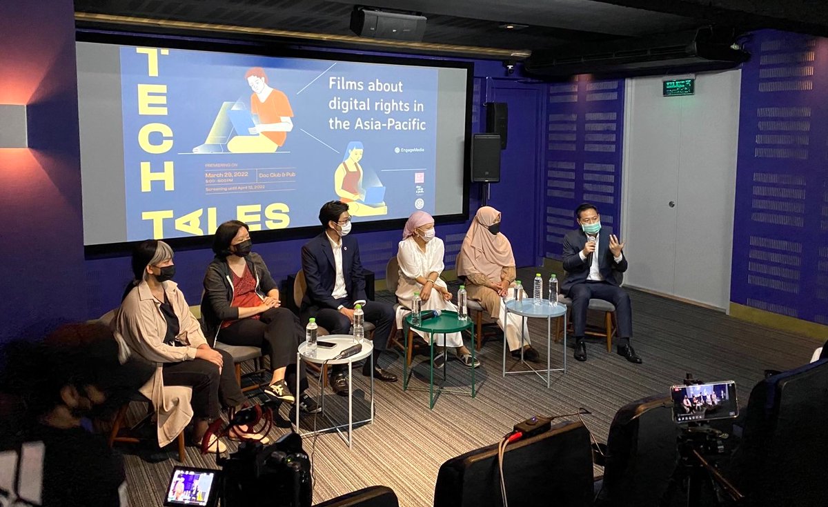 EngageMedia's tweet photo. เช็คภาพบรรยากาศรอบปฐมทัศน์ภาพยนตร์ Tech Tale ในประเทศไทย เมื่อวันที่ 29 มีนาคม ซึ่งได้รับการตอบรับอย่างล้นหลามและตามมาด้วยเวทีเสวนาเรื่องสิทธิดิจิทัล เพื่อตอกย้ำถึงประเด็นสิทธิมนุษยชนต่างๆในยุคดิจิทัล

#TechTalesFilms https://t.co/1MDwCpWCFe