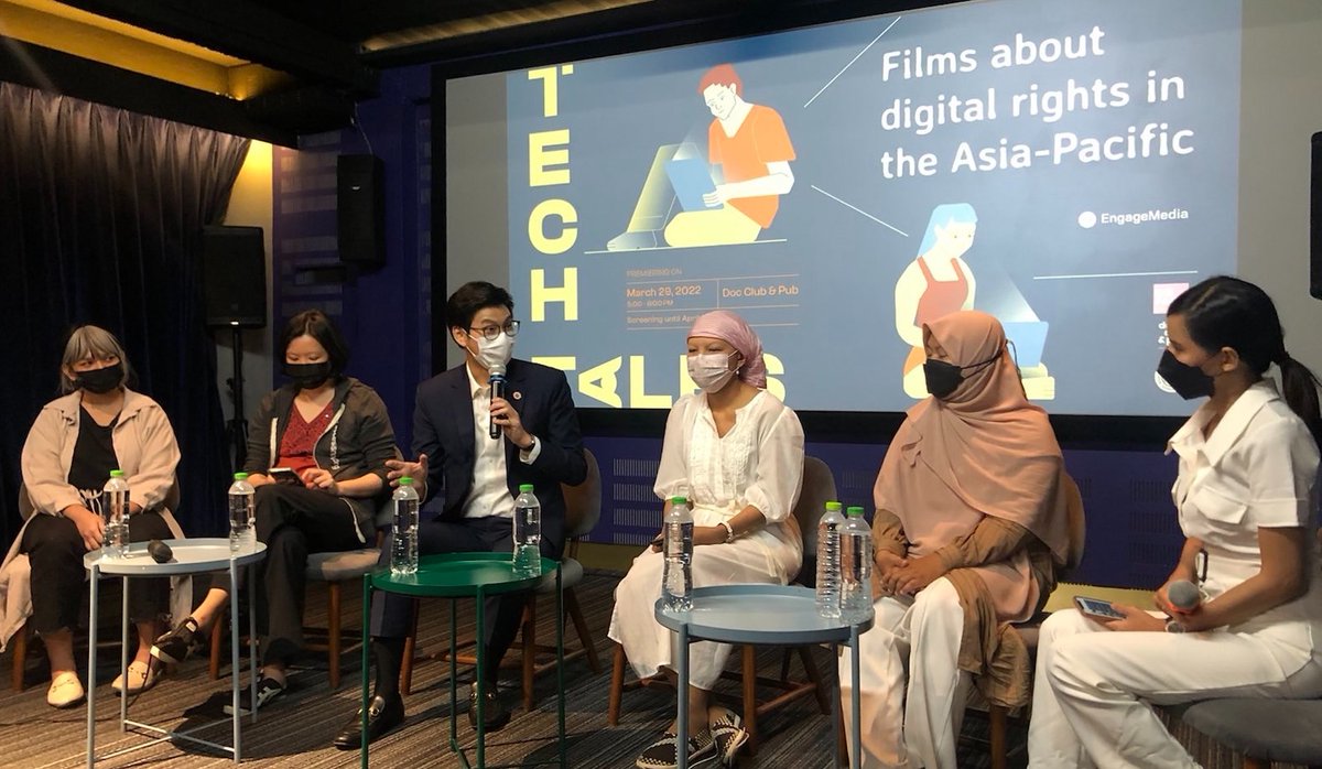 EngageMedia's tweet photo. เช็คภาพบรรยากาศรอบปฐมทัศน์ภาพยนตร์ Tech Tale ในประเทศไทย เมื่อวันที่ 29 มีนาคม ซึ่งได้รับการตอบรับอย่างล้นหลามและตามมาด้วยเวทีเสวนาเรื่องสิทธิดิจิทัล เพื่อตอกย้ำถึงประเด็นสิทธิมนุษยชนต่างๆในยุคดิจิทัล

#TechTalesFilms https://t.co/1MDwCpWCFe