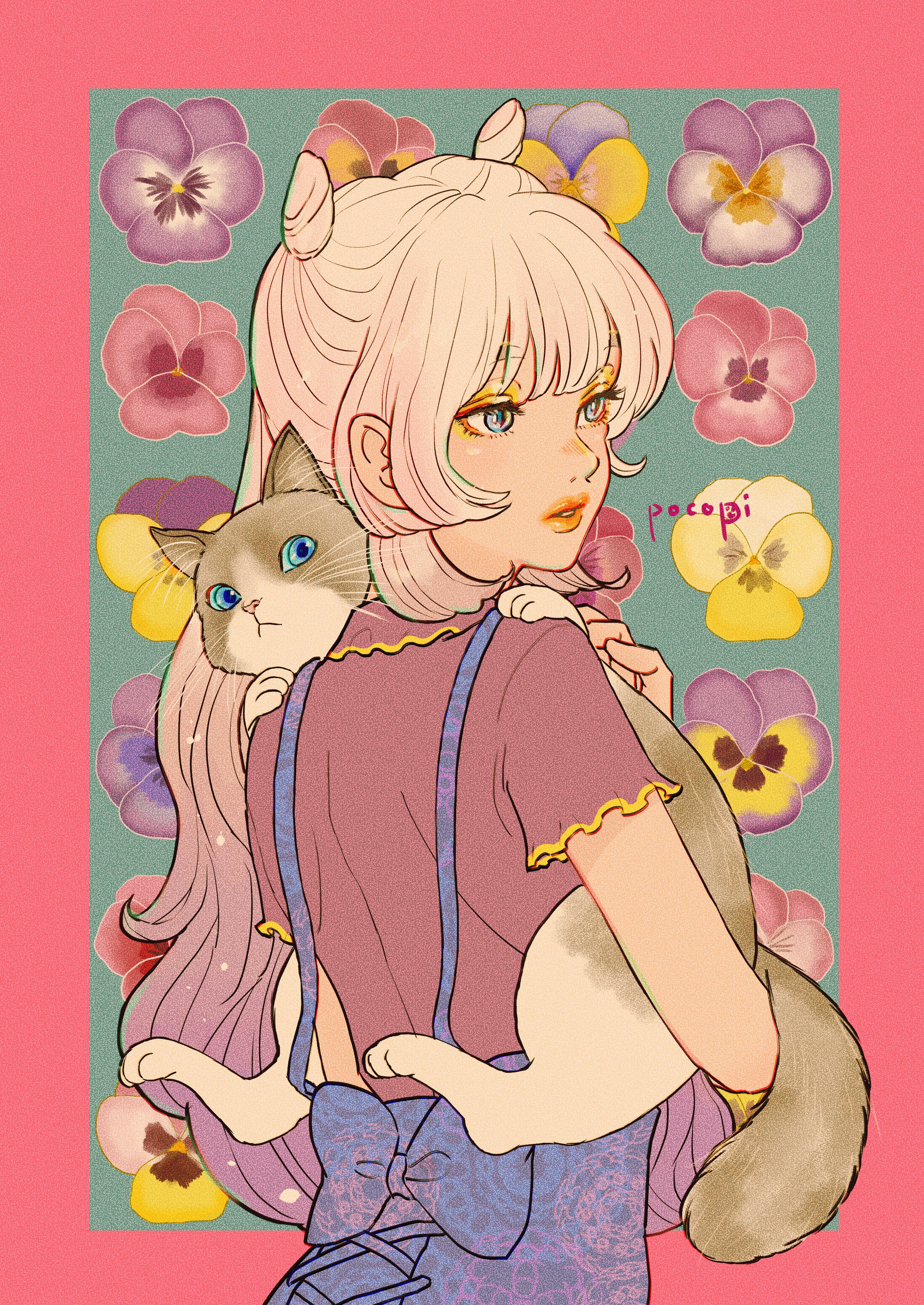 Harapeco Pocopi Pocopi Al Twitter 猫とパンジー イラスト 女の子イラスト ガールズイラスト 猫 イラスト 猫 今月描いた絵を晒そう 春の創作クラスターフォロー祭り T Co Gh8xz4owb9 Twitter