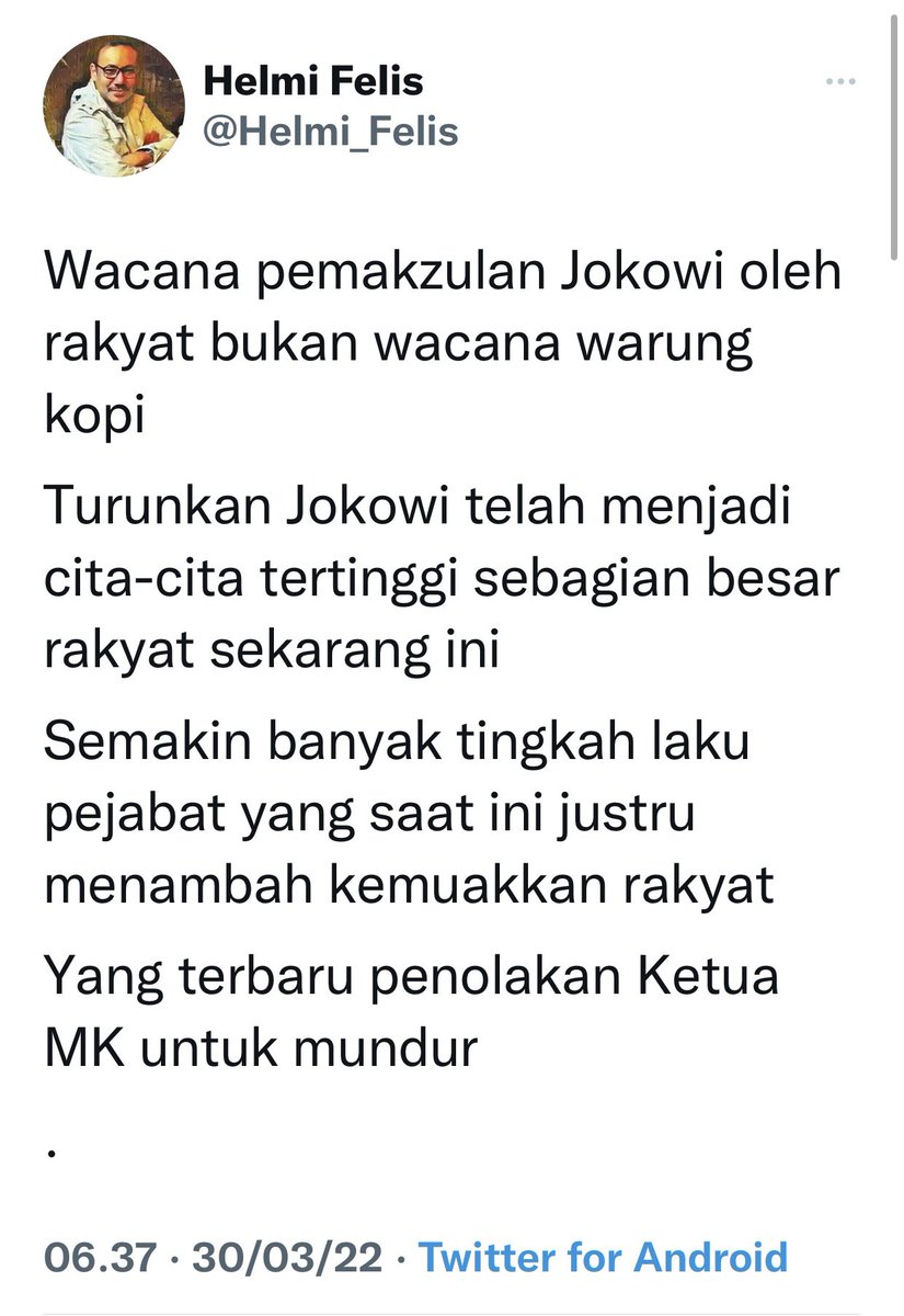 _Rizmaya__'s tweet photo. Saya khawatir efek &amp; imbas dari jarinya si @Helmi_Felis ini akan masuk jeruji besi. Nanti kalau disikat aparat, jangan teriak dizalimi.

@DivHumas_Polri @CCICPolri https://t.co/KOfVAHJGCg