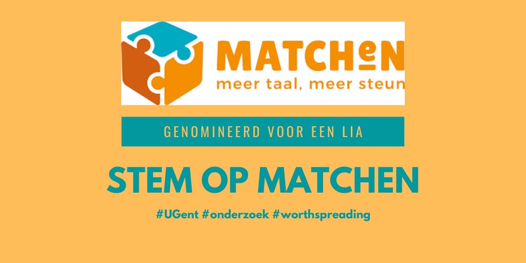 MULTIPLES_ugent's tweet photo. Retweet me | MATCHeN genomineerd voor een @LIA_Awards als beste taalproject. Stem op MATCHeN: https://t.co/5TlcC5kt82
| 💬🖊👩🎓👨🎓🎓| tot 24 april
@UGent @Hogeschool_Gent @VUBrussel @VLAIO_be #research #MATCHeN #LIAS #ugentMULTIPLES #VUB #HOGENT #VLAIO https://t.co/UmsQpFzoI0 https://t.co/GN18vy7Ru0