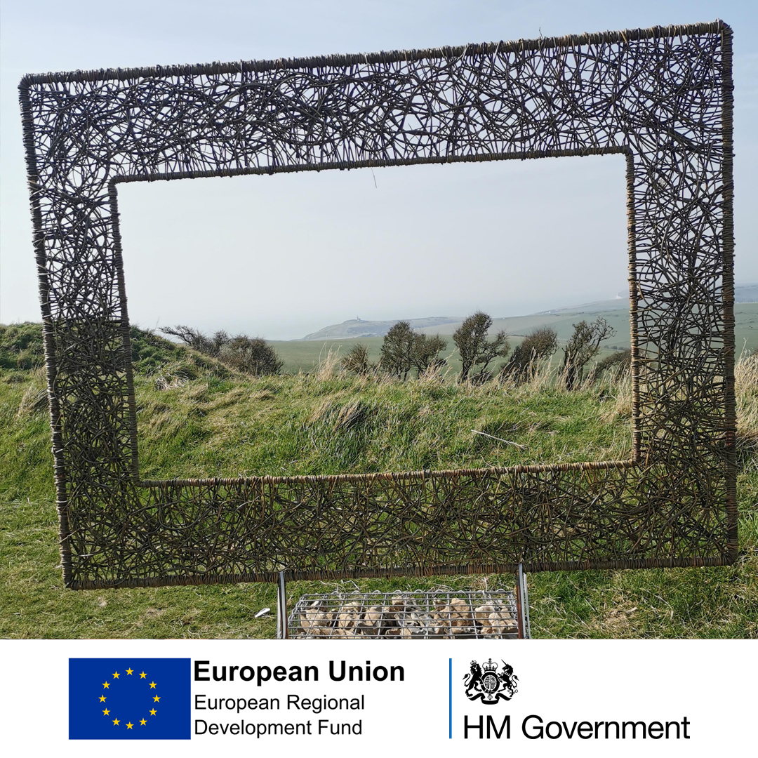 EB_Heritage's tweet photo. Weโve been working on some exciting things recently! Have you seen the willow frames at Beachy Head and the Redoubt? Frame the landscape and tag us in your snapshot using #FrameYourMoments
#ERDFFunded via the #WelcomeBackFund https://t.co/UHyl6ucpAf