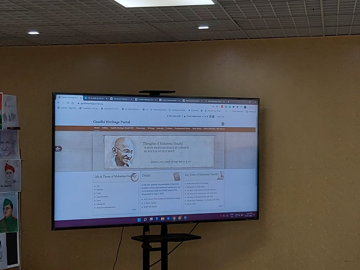 DPD_India's tweet photo. Had an immersive discussion about the Gandhi Heritage Portal (@GandhiPortal) with Sh. @ViratKothari, taking us on a journey through the portal. The #CWMG volumes published by @DPD_India are also hosted on the portal in a reader-friendly manner. https://t.co/IW50SQS6lr
