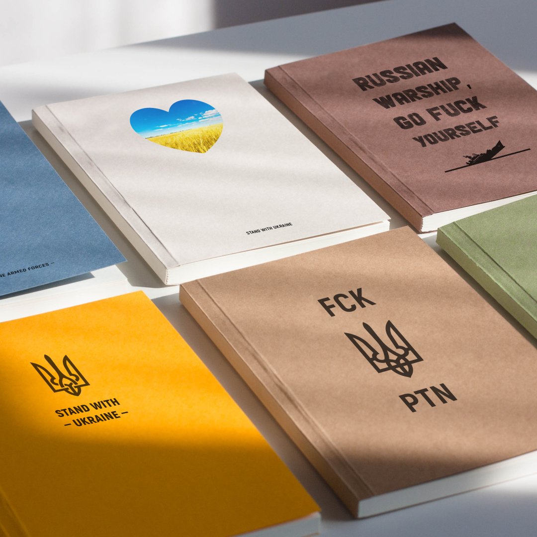 UKRexportJPN's tweet photo. Dear friends of Ukraine! We are offering you a new series of patriotic notebooks to support Ukraine.  You can order from the link https://t.co/jjqK0698FJ. Stay with Ukraine 💙💛 https://t.co/3H35iU8LaT