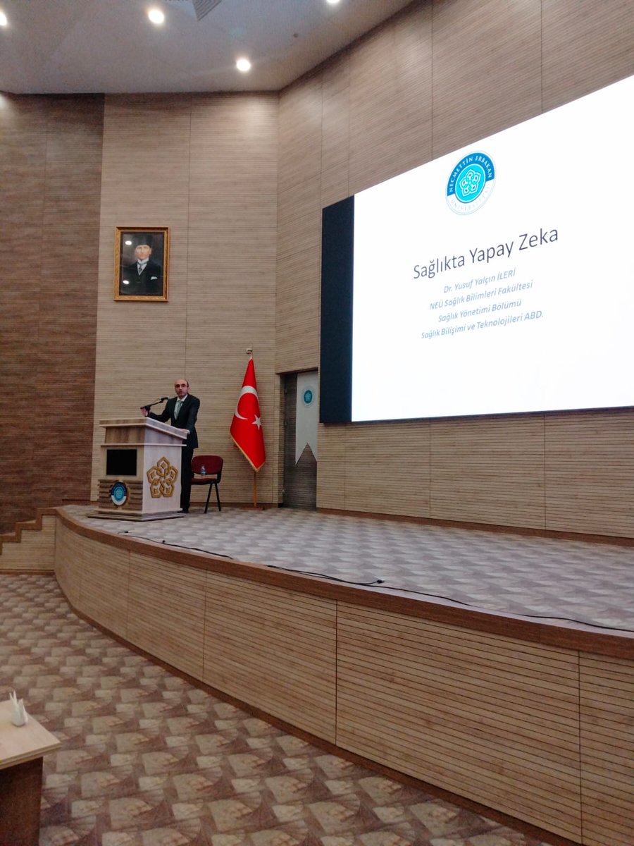 neu_saglikbilim's tweet photo. Fakültemizde Sağlık İdarecileri Günü kapsamında "Sağlıkta Yapay Zeka" konulu etkinlik düzenlenmiştir. Etkinlikte konuşmacı olan Fakültemiz Sağlık Yönetimi Bölümü öğretim üyesi Sayın Doç. Dr. Yusuf Yalçın İLERİ'ye değerli paylaşımlarından ötürü çok teşekkür ederiz 💐 https://t.co/nLeYPnVK3n