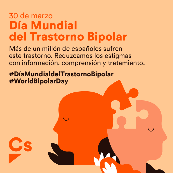 CsRinconVict's tweet photo. 🧠 Hoy, #DíaMundialdelTrastornoBipolar debemos recordar a tantas personas en el mundo que siguen sufriendo el estigma de esta enfermedad y a sus familias,  primeros damnificados por los efectos en sus seres queridos.

🧡 Luchemos por más y mejores tratamientos.
#WorldBipolarDay https://t.co/cSOWS4mx0c
