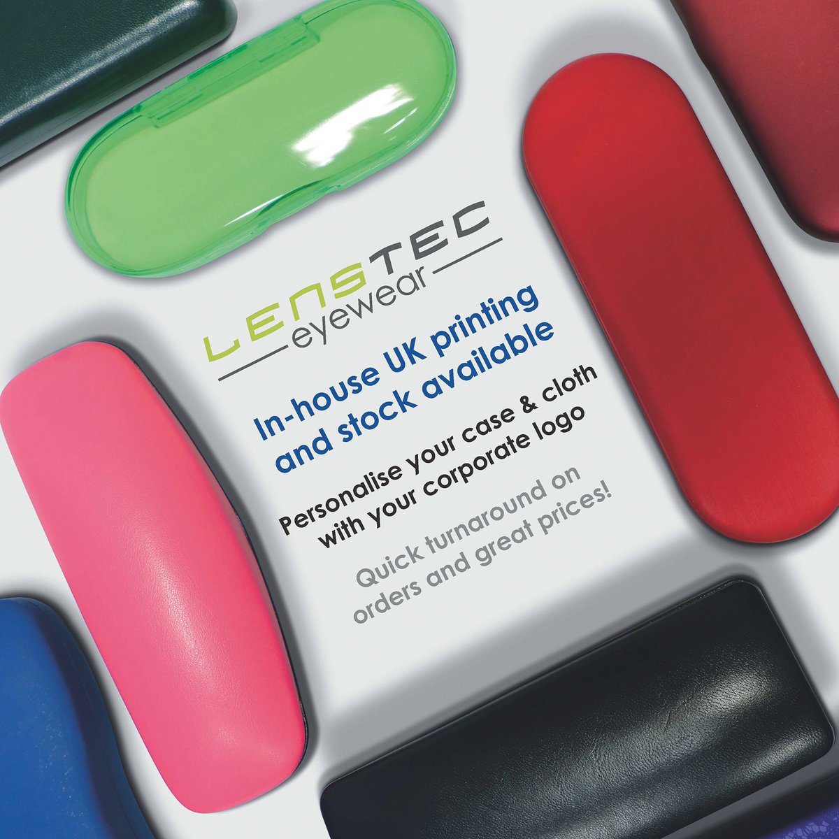 lensteceyewear's tweet photo. Take a look at our great collection of cases and cloths today👓 and why not personalise them with your own logo with our in-house printing option! 📚 #cases #glasses #cloths #optometry https://t.co/rf8f8W121k