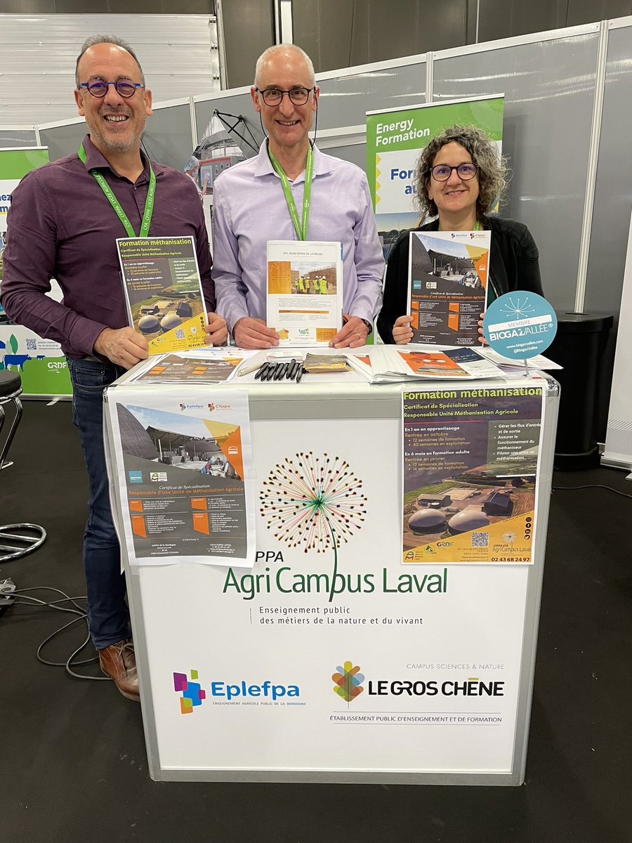 BiogazVallee's tweet photo. En direct de @bio360expo venez découvrir le nouveau Guide #Emploi #Formation #Méthanisation sur le stand @BiogazVallee C36 et rencontrer les membres de @BiogazVallee présents sur l’espace formation ! @CarineDL24 EPLEFPA du Périgord, EPL AGRO de la Meuse, Agri Campus Laval #biogaz https://t.co/7icputuKCy