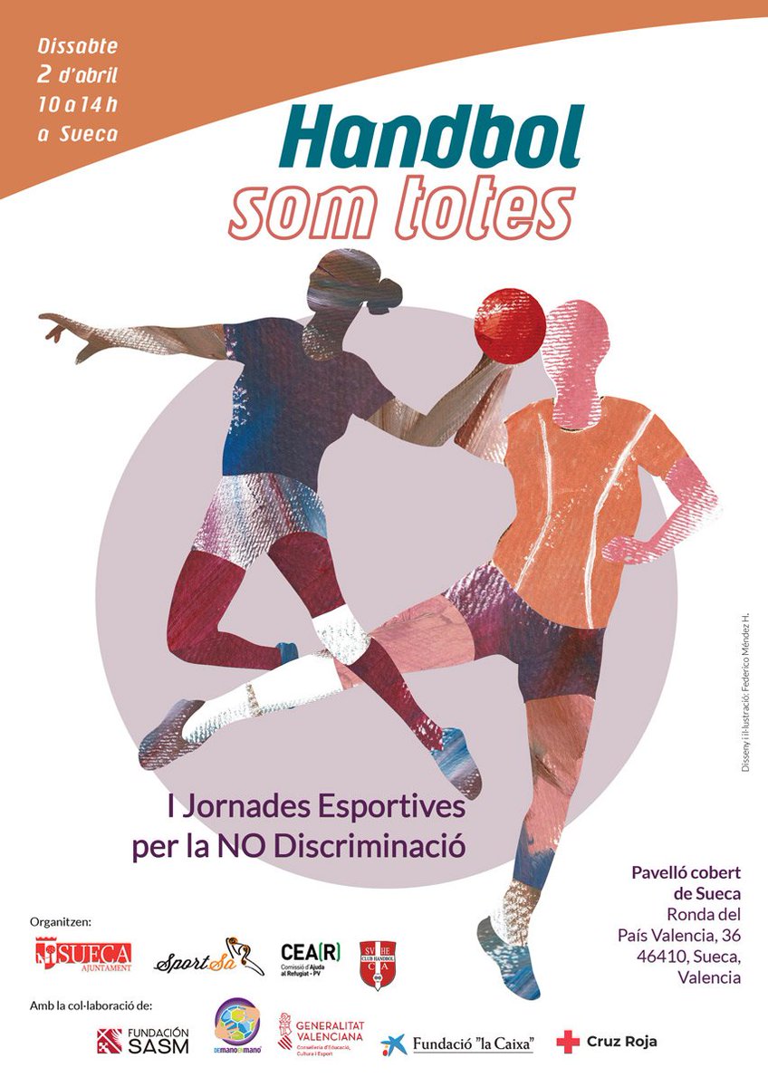 allinhandball's tweet photo. Teniu una cita amb l'esport inclusiu➡️ dissabte 2 d'Abril al Pavelló Cobert #Sueca. 
Vos esperem!!
#esportinclusiu #handbol #NoDiscriminació https://t.co/V8wgF3e8aa @FundlaCaixa
@AjuntamentSueca @CEAR_PV #ClubHandbolSueca @FundacionSASM @CruzRojaVLC @GVAculturesport @GVAinclusio https://t.co/WqC2hA2Bk6