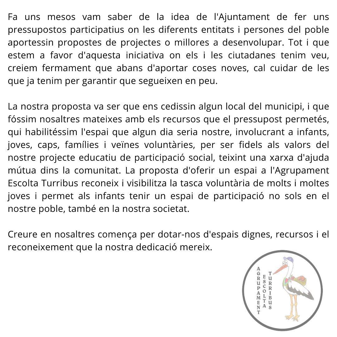 AETurribus's tweet photo. VOLEM FER NIU!! ❤️💙💚

UN LOCAL DIGNE PER A L'AGRUPAMENT ESCOLTA TURRIBUS 📩 https://t.co/3yPBTcdgq0
