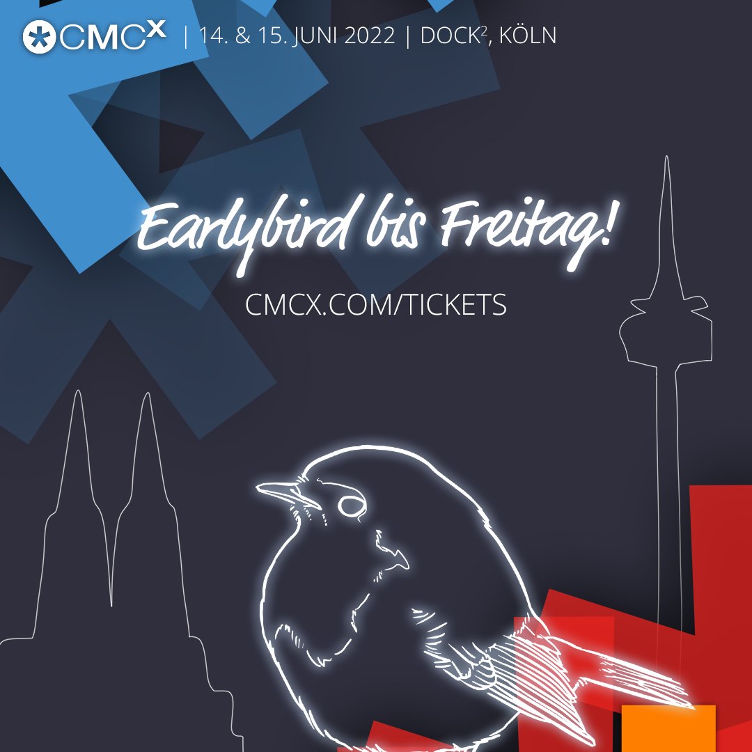 🐦 Leute, nur noch bis Freitag (23:59 Uhr) sichert Ihr Euch das #CMCX-Ticket 300 € günstiger! Dieses Zum-Zungeschnalzen-Programm wollt Ihr Euch echt nicht entgehen lassen: cmcx.com/tickets/