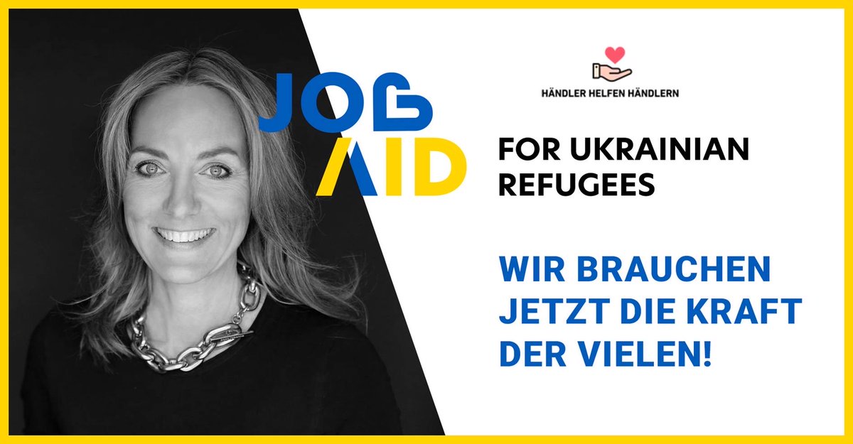 VdU_eV's tweet photo. 05.04. | 17 Uhr: Christina Käßhöfer stellt das Portal #JobAidUkraine vor, das Unternehmen eine einfache Möglichkeit bietet, Geflüchteten offene Stellen anzubieten. Erfahren Sie, wie Sie sich mit Ihrem Unternehmen engagieren können: https://t.co/rGYkiDEsHe #haendlerhelfenhaendern https://t.co/8PPojHsw6H