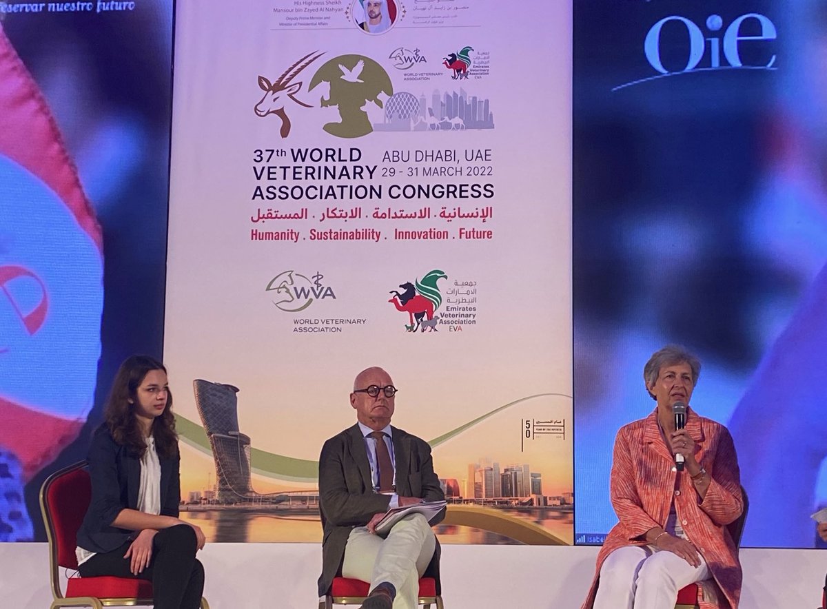 WOAH_DG's tweet photo. It was a pleasure to have spoken with partners at @WorldVetAssoc’s #OneHealth Summit about Public-Private Partnership's role in averting the next pandemic. It's clearer than ever that we must urgently work together to leave a better world for future generations, for our children. https://t.co/8dtay2Jt34