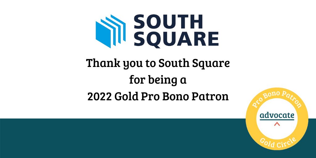 We are delighted to be able to thank <a href="/southsq/">South Square</a> for being a gold #ProBonoPatron this year and for helping us out in so many other incredibly generous ways.

We couldn't do what we do without such brilliant support from our organisational funders.

<a href="/TobyBrownUK/">Toby Brown</a>