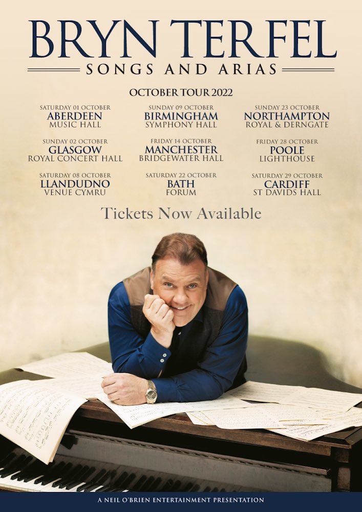 RhydianMusic's tweet image. I have a press day with one of the World’s GREATEST singers today. After his highly successful recent run of #petergrimes at the @RoyalOperaHouse Sir Bryn Terfel  is gearing up for his U.K. tour which we are producing @neilobrienents Be sure to get your tickets for this tour!!