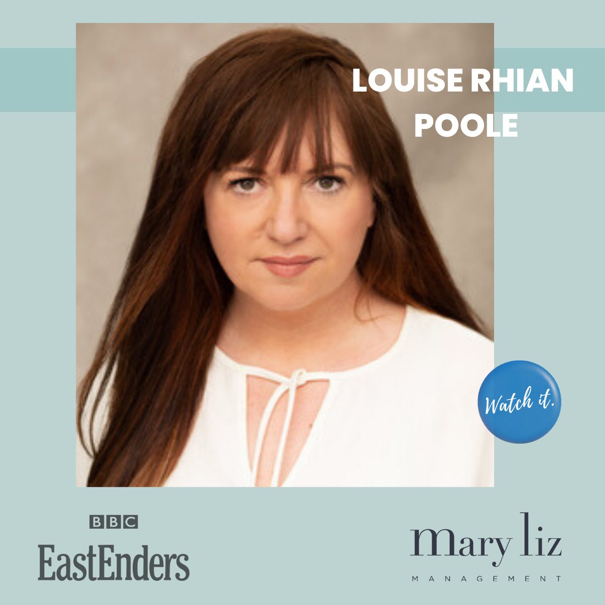 MaryLizMgmt's tweet photo. Watch the wonderful @LouiseRhianDiva tonight on @bbceastenders 

Booked it, filmed it and now you can watch it!

#marylizmanagement #acting #creative #casting #director #producer #writer #talent #mlmbehindthescenes #acting #eastenders #bookedit #filmedit #filmedit #watchit https://t.co/d5psZGp9qU