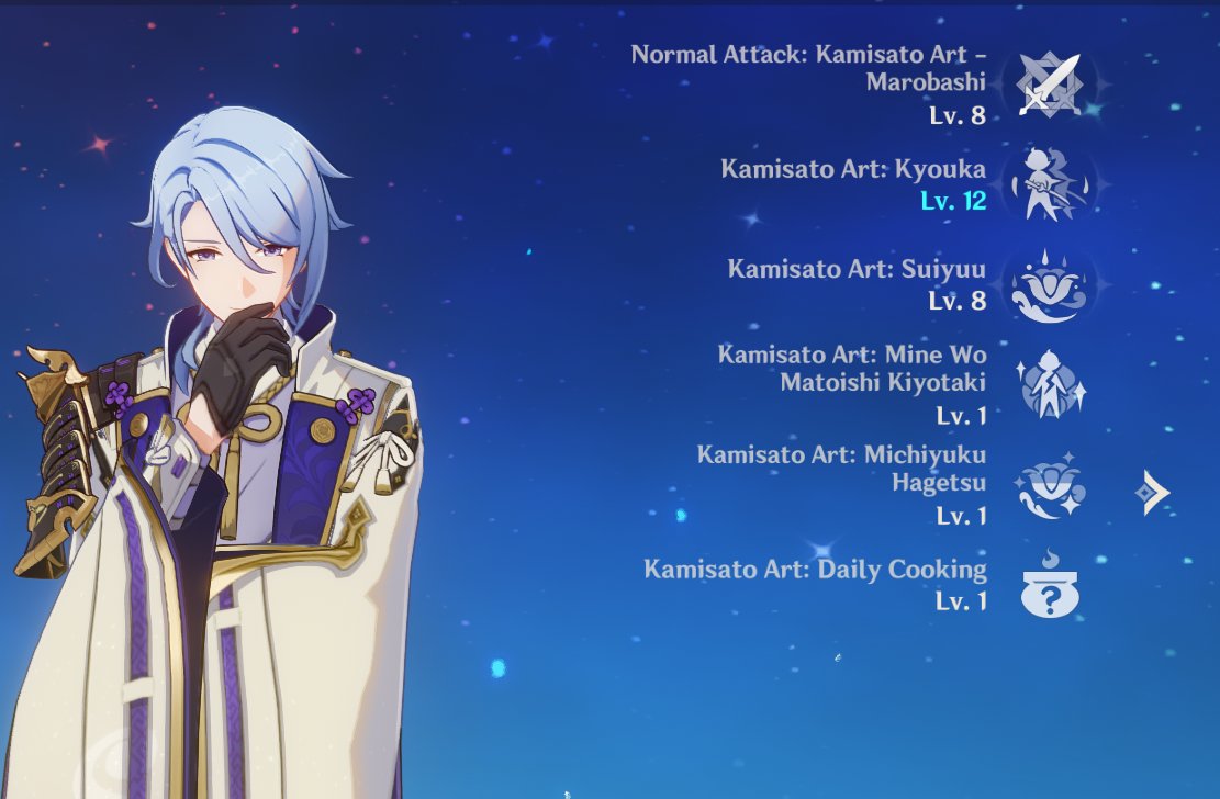 companiondish's tweet image. any other bozos out there level up ayato&apos;s auto attacks before realizing they were useless