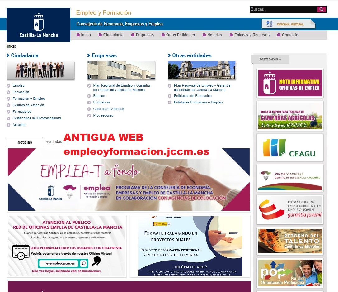 EconomiaCLM's tweet photo. 📣 ¡Te presentamos nuestra nueva web con contenido de empleo y formación de @economiaclm!
▶ https://t.co/ItvpDG5dpB
❗ ▶ Y no olvides que todo el contenido del @gobjccm la encontrarás en: https://t.co/KkKTQ5hjOP
#CLM https://t.co/EqkpVYlnxt