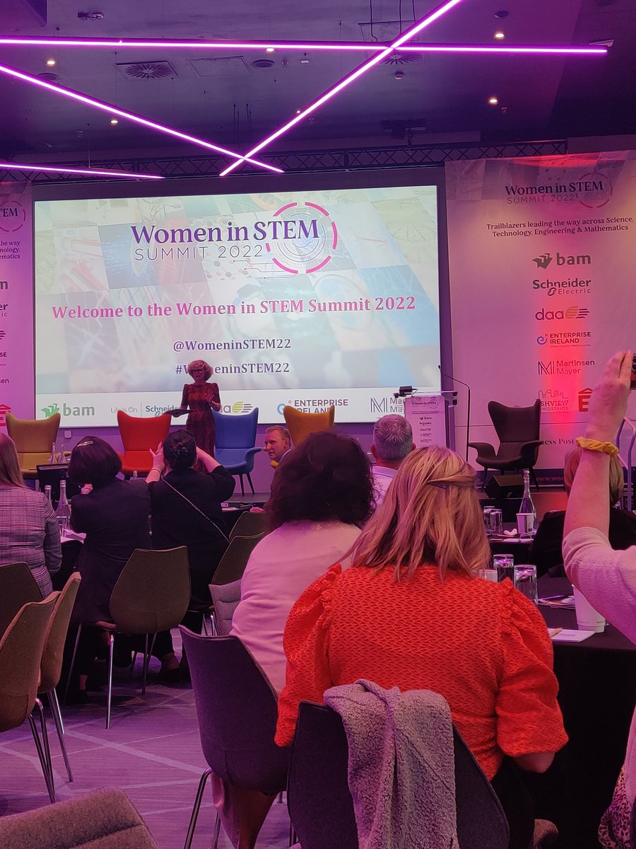 Excited to be at inaugural #WomeninSTEM22 representing <a href="/ichec/">Irish Centre for High-End Computing</a> . With women only accounting for 25% of 120,000 people working in STEM sector, we all have more work to do to ensure diverse and inclusive teams which promotes innovation